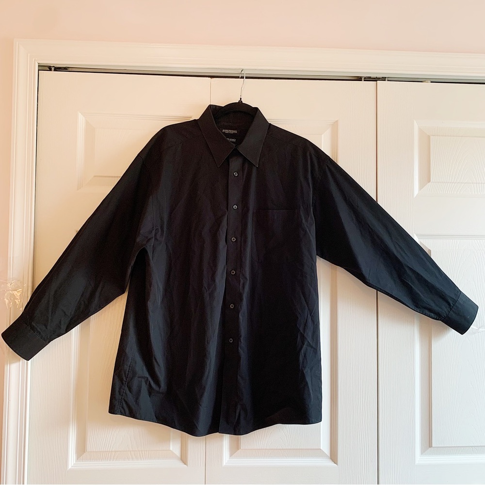 Murano Blended Broadcloth Black Dress Shirt